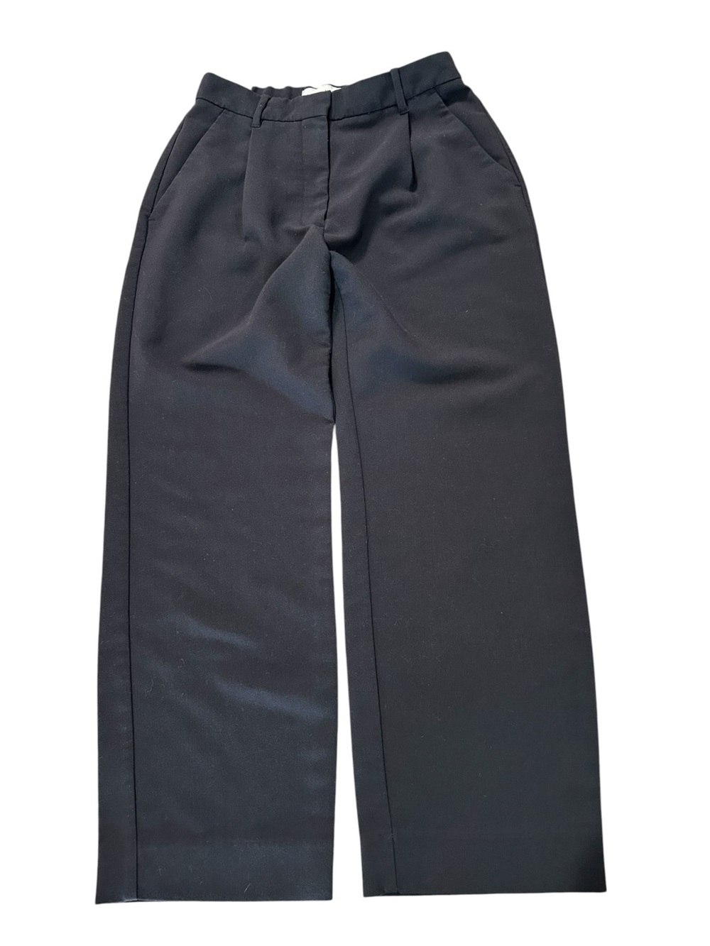 Abercrombie Sloan Tailored Wide Leg Pant Trousers Black Sz 28/6 Short High Rise - Picture 8 of 16